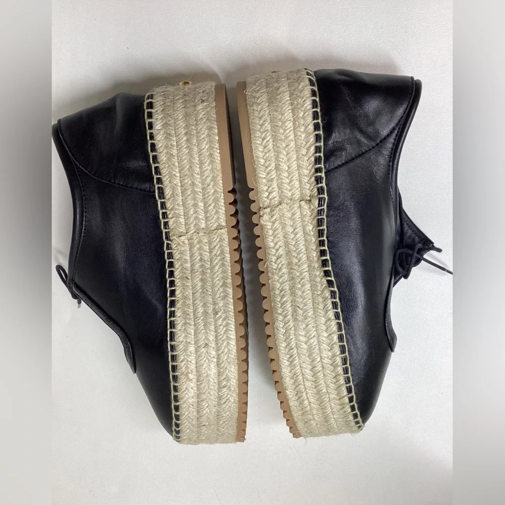 Cult Gaia Bernice Black Espadrille Platform Shoes Size EU 38‎